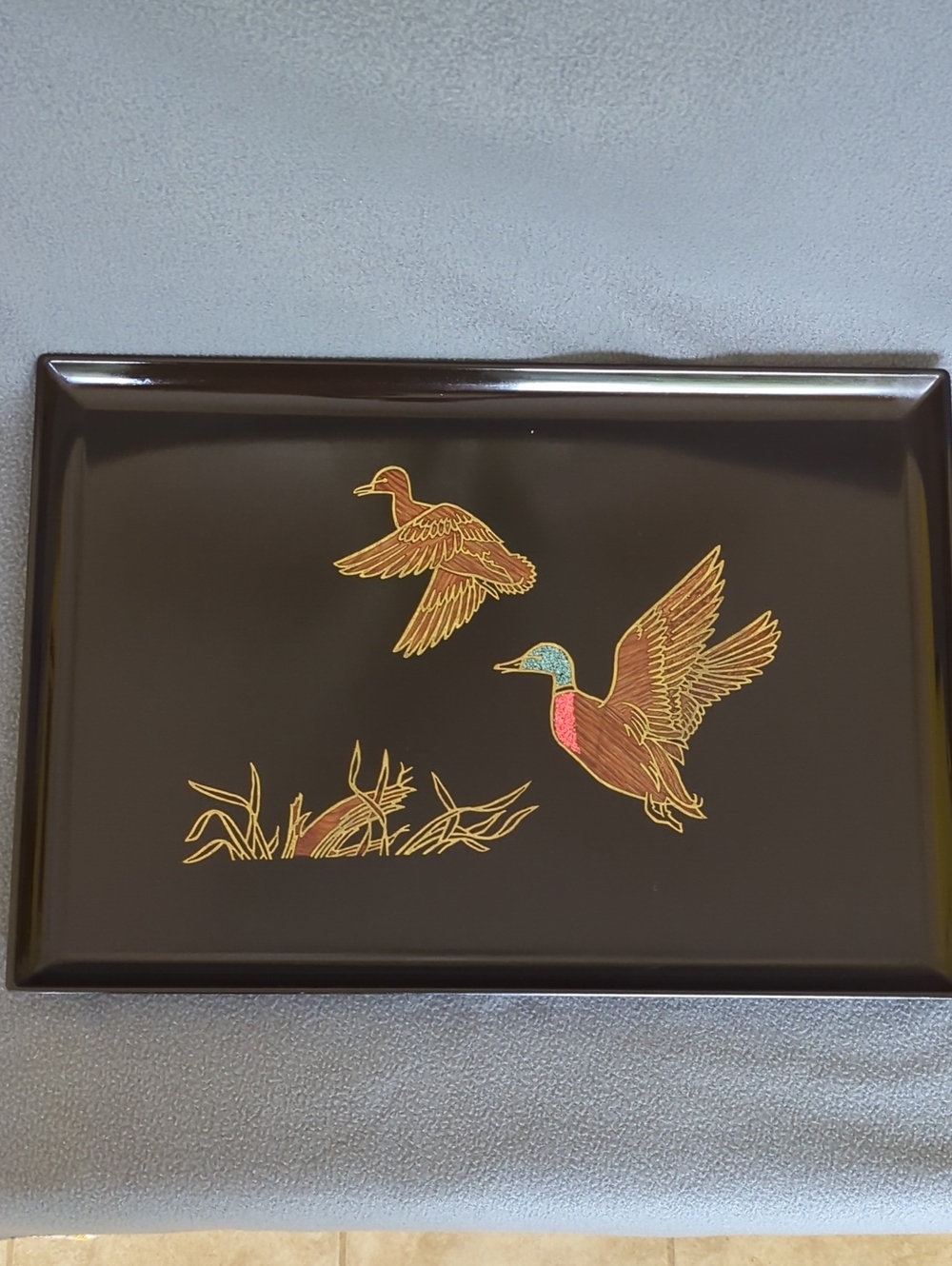 Couroc Of Monterey Vintage Serving Tray. Mallard Ducks.